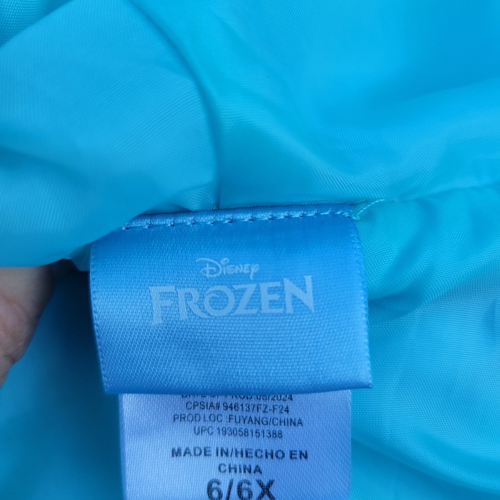 Disney Frozen silver metallic iridescent hooded puffer full zip vest SIZE 6 - Picture 7 of 8